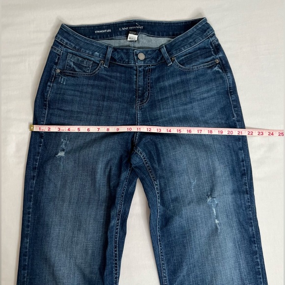 Lane Bryant Women's Size 14 Blue Straight Elastic Waist Dark Wash Stretch Jeans - Picture 5 of 10